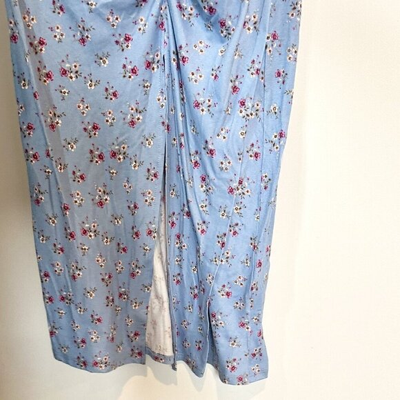 NWT Velvet Torch Blue Floral Long Sleeve Bodycon Maxi Dress - Size: Large - Picture 6 of 9